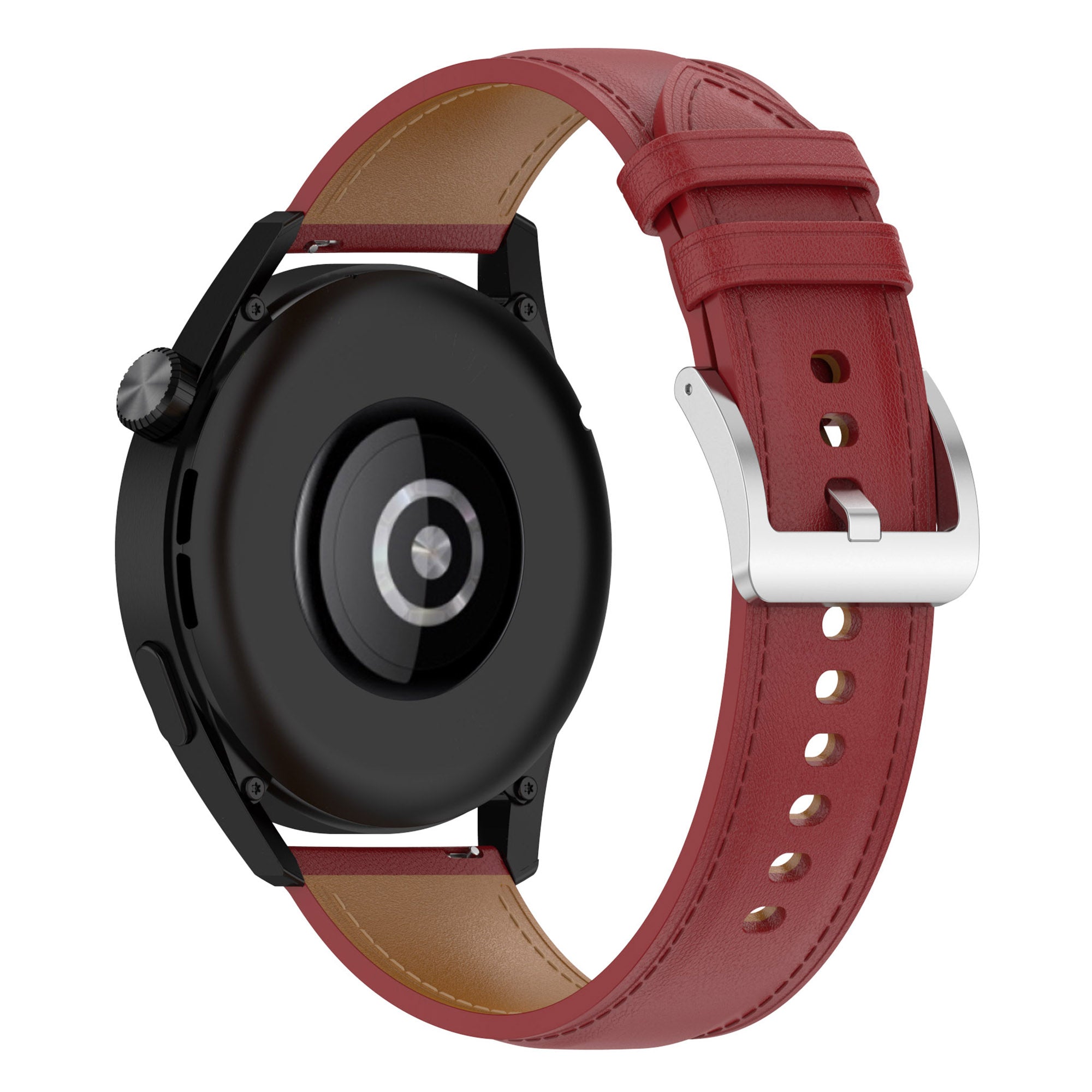 For Huawei Watch GT Samsung Gear S3 Galaxy Watch 46mm Smart Watch Band 22mm Universal Stitching Line First Layer Cowhide Solid Color Strap For Huawei Watch GT Samsung Gear S3 Galaxy Watch 46mm Smart Watch Band 22mm Universal Stitching Line First Layer Cowhide Solid Color Strap